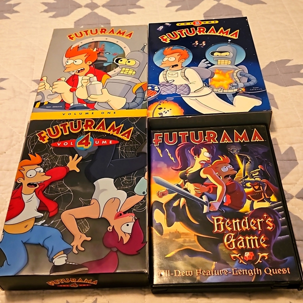 Futurama Lot of DVD's Volumes #1, #3, #4 & Bender's Game, All Excellent